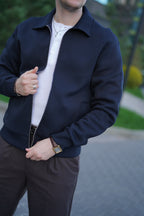 Бавовняний жакет темно синій
