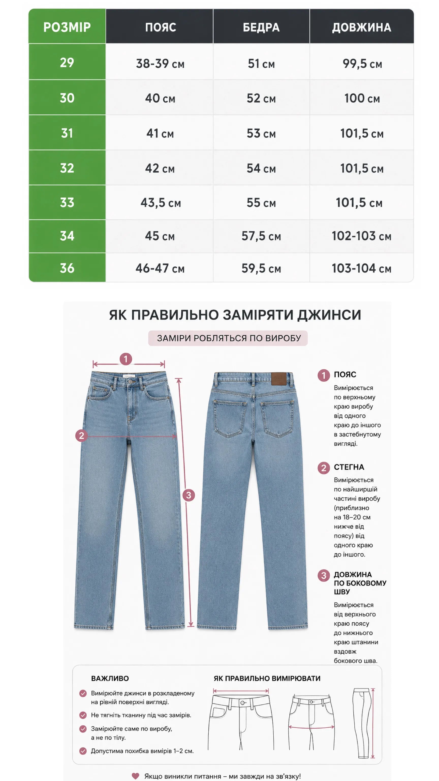 Size chart